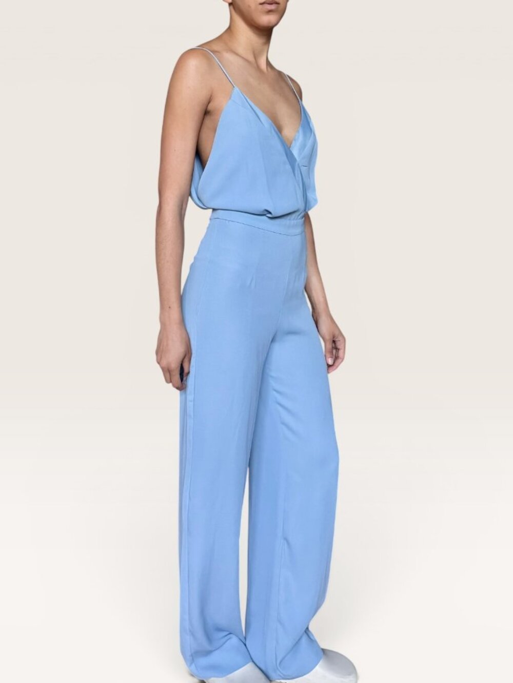 Zara Romantic Powder Blue Jumpsuit Beachside Wedding Guest XS